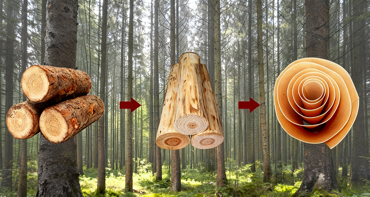 Redondeo y pelado Alva: de troncos a chapas de alta calidad